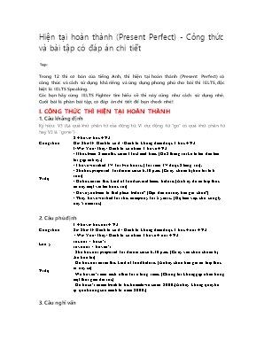 Công thức và bài tập thì Hiện tại hoàn thành (Present Perfect) - Có đáp án chi tiết